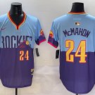 Men's Colorado Rockies #24 Ryan McMahon City Limited Baseball Jersey Blue Purple