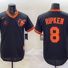 Men's Baltimore Orioles #8 Cal Ripken Jr. Black Throwback Stitched Player Jersey