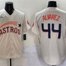 Men's Houston Astros #44 Yordan Alvarez Cream Throwback Cooperstown Jersey