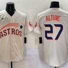 Men's Houston Astros #27 Jose Altuve Cream Throwback Cooperstown Collection Limited Jersey