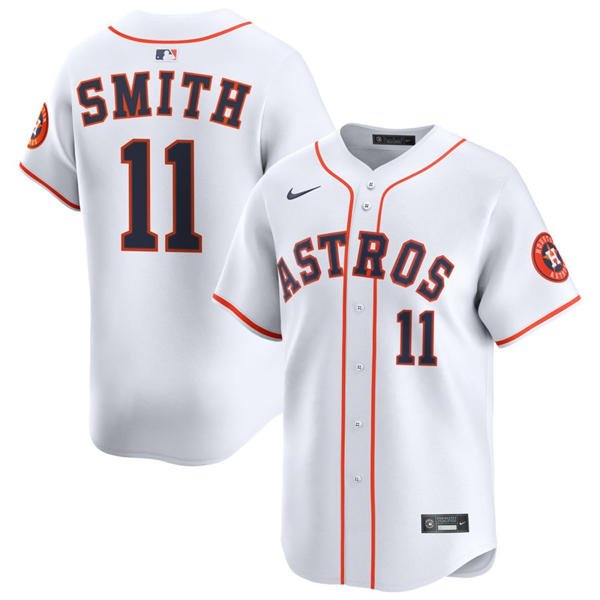 Houston Astros #11 Cam Smith White Home Limited Jersey