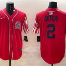 Men's New York Yankees #2 Derek Jeter Red American Style Limited Stitched Baseball Jersey