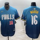 Any Size Phillies #16 Brandon Marsh City Cool Baseball Stitched Jersey Blue 2024