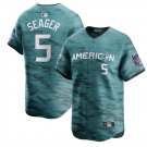 Men's Womens Texas Rangers #5 Corey Seager Teal 2023 All-Star Cool Base Stitched Baseball Jersey