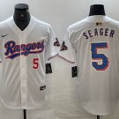 Any Size Texas Rangers #5 Corey Seager Number White 2023 World Series Jersey