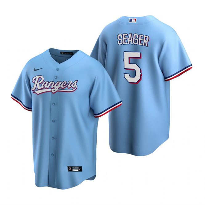 Mens Womens Youth TEX #5 Corey Seager Cool Jersey Light Blue