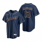 Mens San Diego Padres #13 Manny Machado Navy Cooperstown Collection Jersey