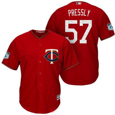 Minnesota Twins #57 Ryan Pressly Red 2017 Spring Training Stitched Jersey