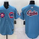 Men's Chicago Cubs Team Big Logo Blue 2025 Tokyo Series 2nd Alternate Limited Stitched Jersey