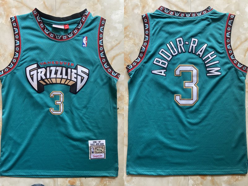 Men's Grizzlies #3 Shareef Abdur-Rahim Green Jersey Throwback