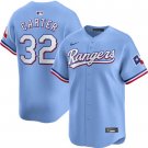Texas Rangers #32 Evan Carter Nike Light Blue Alternate Limited Jersey