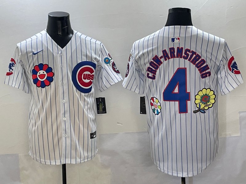 Chicago Cubs #4 Pete Crow-Armstrong White 2025 Tokyo Series 2nd Alternate Jersey