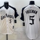 Men's Los Angeles Dodgers #5 Freddie Freeman White/Black Mexico 2025 LA Gothic Style Jersey