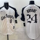 Men's Los Angeles Dodgers #24 Kobe Bryant White/Black Mexico 2025 LA Gothic Style Jersey
