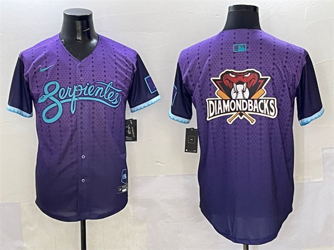Men's Arizona Diamondbacks Team Big Logo Purple 2025 City Connect Limited Stitched Jersey