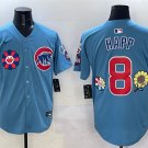 Men's Chicago Cubs #8 Ian Happ Blue 2025 Tokyo Series 2nd Alternate Limited Stitched Jersey