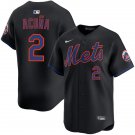Mens New York Mets #2 Luisangel Acuna Nike Black Alternate Limited Player Jersey