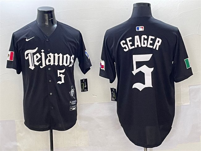 Men's Texas Rangers #5 Corey Seager Black Mexico 2025 Vapor Premier Limited Stitched Jersey