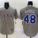 Men's Texas Rangers #48 Jacob deGrom Gray With Patch Cool Base Stitched Baseball Jersey