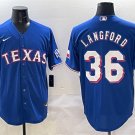 Men's Texas Rangers #36 Wyatt Langford Royal Cool Base Limited Stitched Baseball Jersey