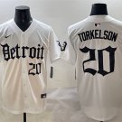 Men's Detroit Tigers #20 Spencer Torkelson White 'Motor Gothic Edition' Vapor Premier Limited Jersey