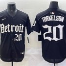 Men's Detroit Tigers #20 Spencer Torkelson Black 'Motor Gothic Edition' Vapor Premier Limited Jersey
