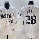 Men's Detroit Tigers #28 Javier Baez White Vapor Premier Limited Stitched Jersey