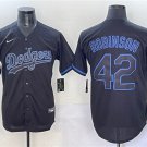 Men's Los Angeles Dodgers #42 Jackie Robinson Black Fashion Stitched Baseball Jersey