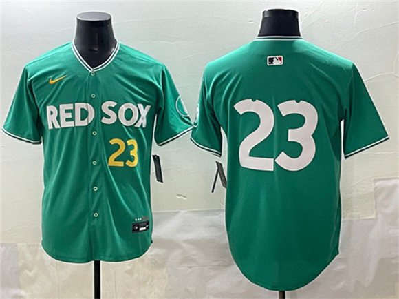 Men's Boston Red Sox #23 Romy Gonz&Atilde;&iexcl;lez Green 2025 City Connect Limited Stitched Jersey