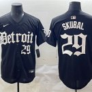 Men's Detroit Tigers #29 Tarik Skubal Black 'Motor Gothic Edition' Vapor Premier Limited Jersey