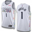 Mens Denver Nuggets #1 Michael Porter Jr. White 2024-25 City Edition Jersey