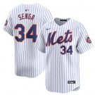 Men's New York Mets #34 Kodai Senga White 2024 Home Limited Stitched Jersey