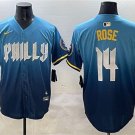 Men's Philadelphia Phillies #14 Pete Rose Blue 2024 City Connect Limited Stitched Jersey