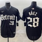 Men's Detroit Tigers #28 Javier Baez Black Vapor Premier Limited Stitched Jersey