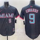 Men's Miami Marlins #9 Xavier Edwards Black 2025 City Connect Limited Stitched Jersey
