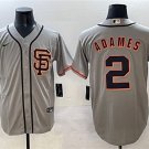 Men's San Francisco Giants #2 Willy Adames Gray Cool Base Stitched Baseball Jersey