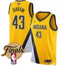 Men's Indiana Pacers #43 Pascal Siakam Yellow 2025 Finals Statement Edition Stitched Jersey