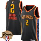 Men's Oklahoma City Thunder #2 Shai Gilgeous-Alexander Black 2025 Finals City Jersey