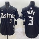 Men's Astros #3 Jeremy Peña Black Gothic 'Houston Born Barrio Raised' Limited Stitched Jersey