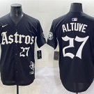 Men's Houston Astros #27 Jose Altuve Black Gothic 'Houston Born Barrio Raised' Jersey