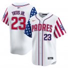 Men's San Diego Padres #23 Fernando Tatis Jr. White 2024 Independence Day Stitched Jersey
