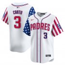 Men's San Diego Padres #3 Jackson Merrill White 2024 Independence Day Stitched Jersey