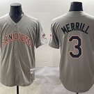 Men's San Diego Padres #3 Jackson Merrill Gray Fashion Throwback With Patch Jersey