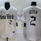 Men's New York Yankees #2 Derek Jeter White 'Gothic Legacy Edition' Vapor Premier Limited Jersey