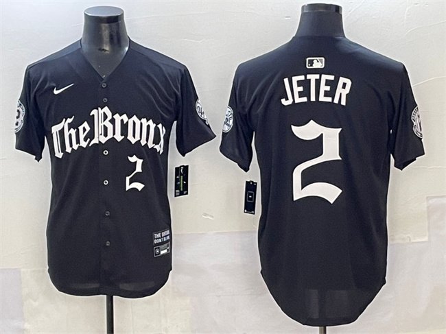 Men's New York Yankees #2 Derek Jeter Black 'Gothic Legacy Edition' Vapor Premier Limited Jersey