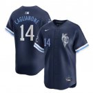 Men's Kansas City Royals #14 Jac Caglianone Navy City Connect Limited Stitched Jersey