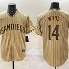 Men's San Diego Padres #14 Tyler Wade Tan Cool Base Stitched Baseball Jersey