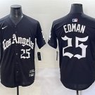 Men's Los Angeles Dodgers #25 Tommy Edman Black Mexico 2025 LA Gothic Style Jersey