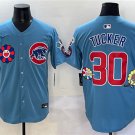 Men's Chicago Cubs #30 Kyle Tucker Blue 2025 Tokyo Series 2nd Alternate Limited Stitched Jersey
