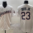 Men's San Diego Padres #23 Fernando Tatis Jr. White Throwback With Patch Jersey